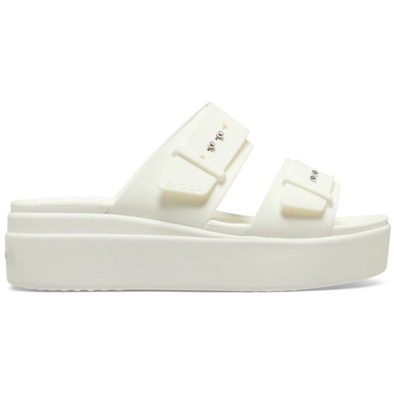 Sandália Crocs Brooklyn Low Wedge W Sandal CHALK - imagem 1