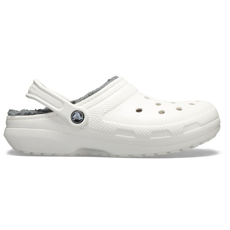 Sandália Crocs Classic Lined Clog WHITE/GREY - imagem 1